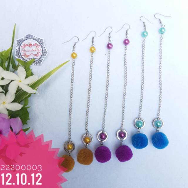 ANTING HIJAB POMPOM/ANTING SABYAN/ANTING JUNTAI PANJANG