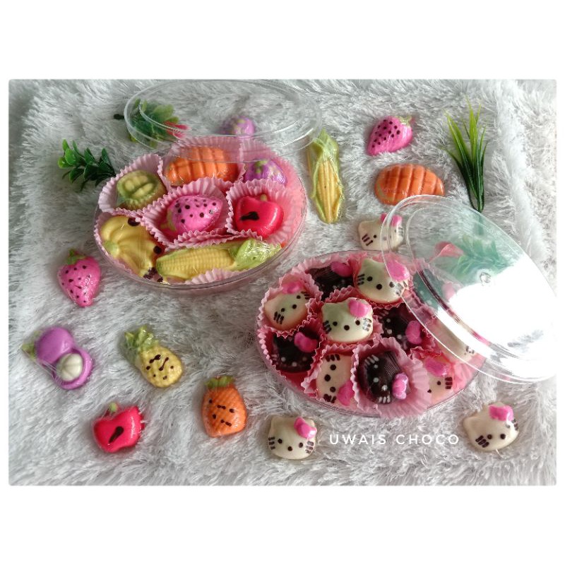 

Coklat Karakter Unyu Lucu coklat Buah-buahan mini Uwais choco