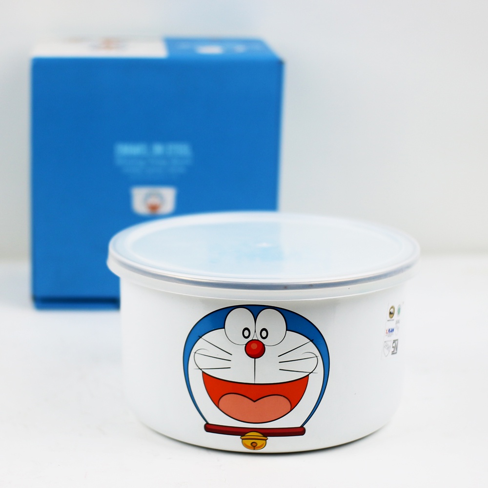 Mangkuk Enamel Maspion Mixing Deep Bowl set isi 3 pcs Doraemon