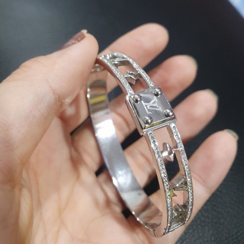 Gelang Titanium asli motif Mk Premium Quality anti karat anti alergi Bracelet Stainless steel bc1729