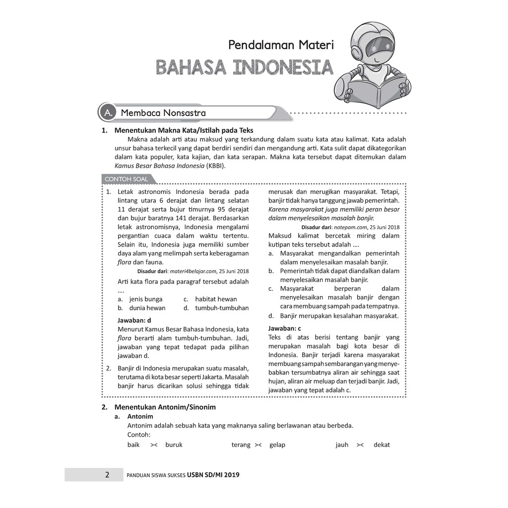 Contoh Soal Sinonim Dan Antonim Kelas 6 Sd - Contoh Soal ...