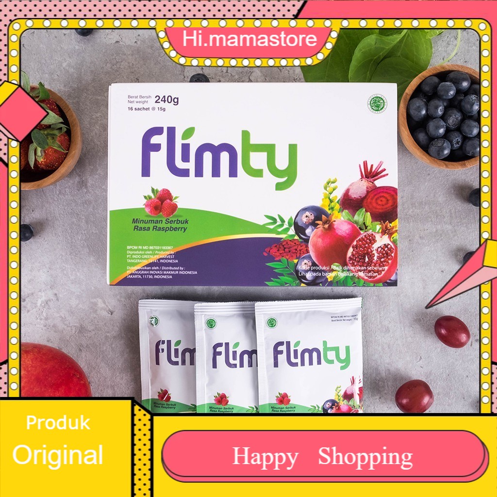 

Flimty Fiber | Detox | Antidioksidan Rasa Blackcurrant/Raspberry - 5 sachet