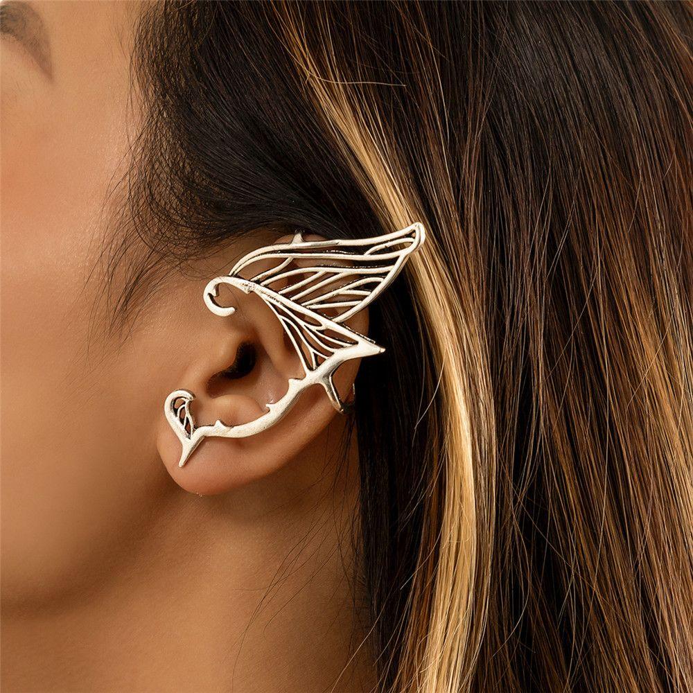 Preva Butterfly Ear Cuff Perhiasan Manset Telinga Fashion Geometris Tanpa Tindik Fake Piercing