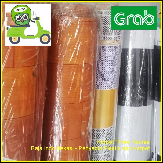 Grab Gosend! Grosir Karpet 1ROLL Kualitas Bagus Three Horses Karpet Plastik Lantai Tutup Taplak Meja