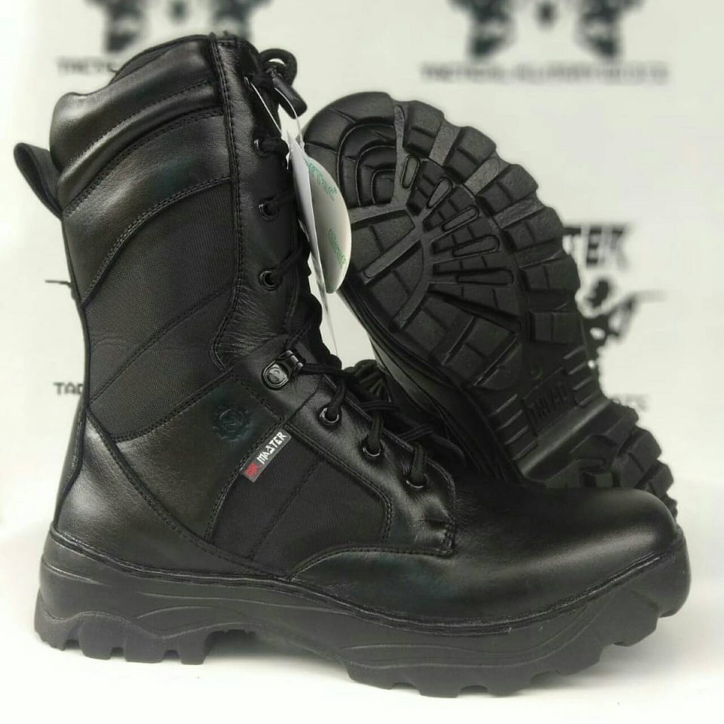 Sepatu PDL Ninja Kulit Asli Merk MR MASTER Sepatu PDL Tni Polri Security Satpam Sepatu Boots Pria