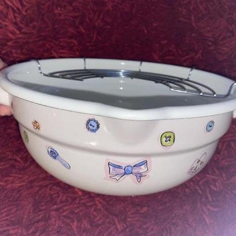 Wajan Cantik Panci Masak Goreng Bahan Enamel Tempura Nabe D:20Cm Pe8278