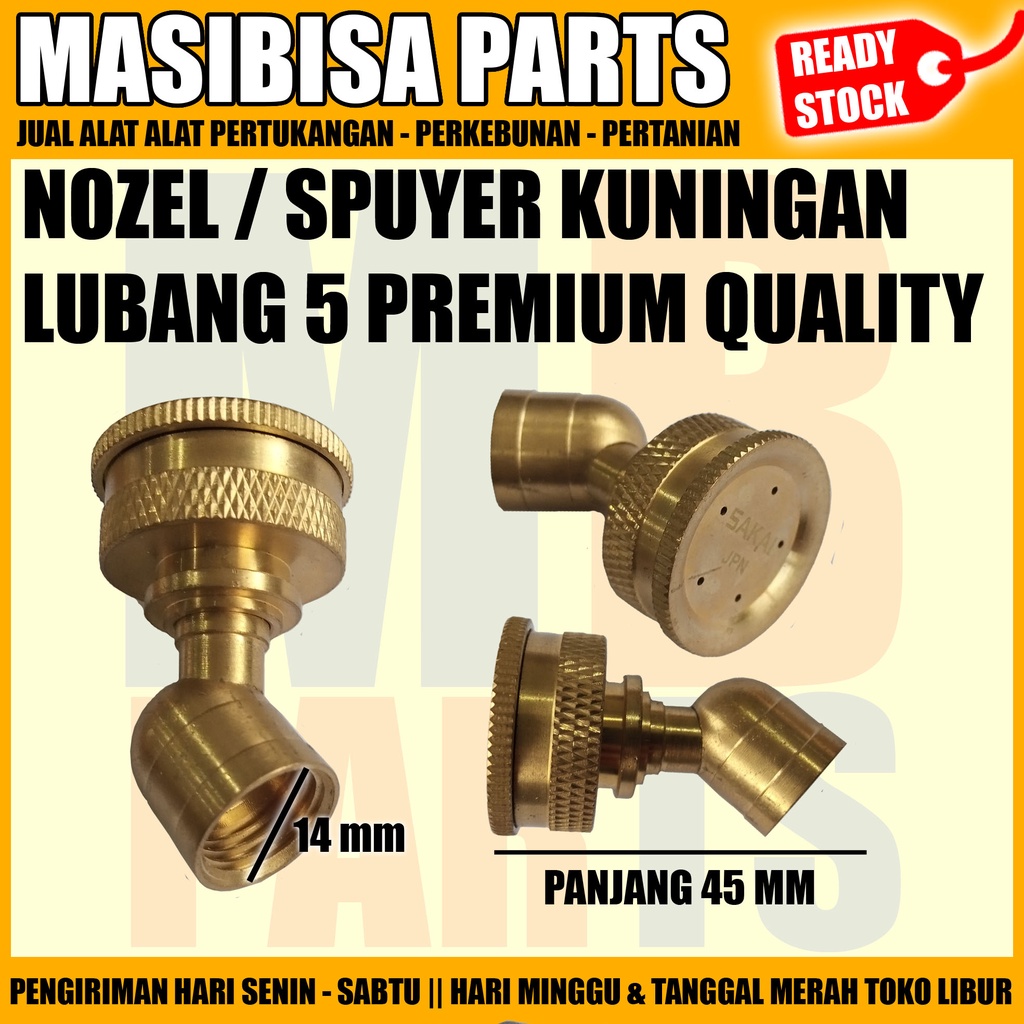 NOZZLE / SPUYER / NOZEL SPRAYER ELEKTRIK / KNAPSAK LUBANG 5 KUNINGAN