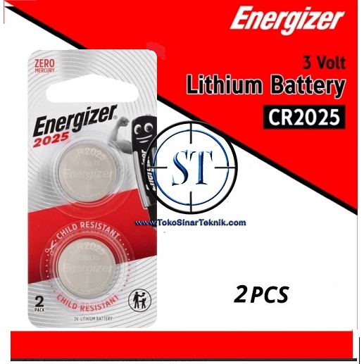 Battery Baterai Kancing Energizer CR2025 3V Lithium 1 Pack Isi 2 Button Cell 2025