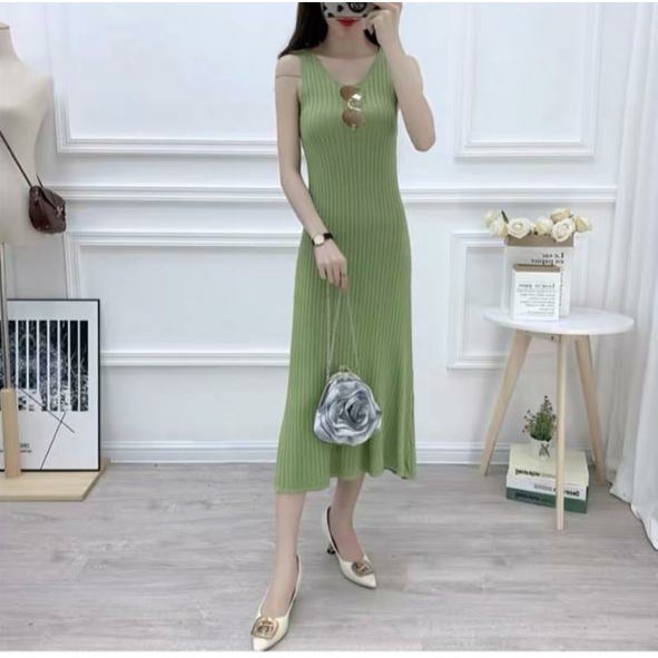 WSE390 - Dress Seline Rajut Dress Rajut Wanita Kasual Lembut Tidak Berbulu Ukuran L &amp; XL LD 100-110 CM Panjang 100cm PREMIUM QUALITY