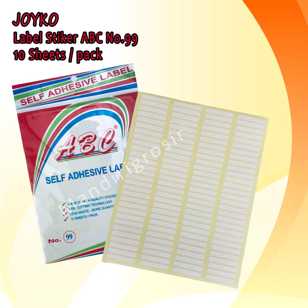 Joyko * Label Stiker joyko * Label ABC No.99 * 10Sheets