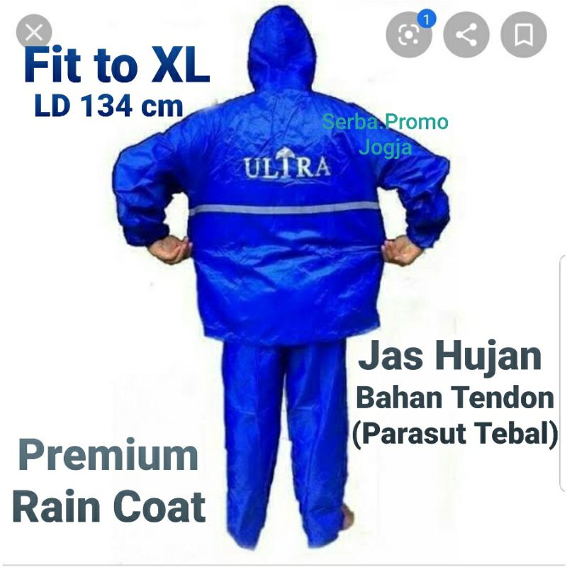 Setelan Jas Hujan Jaket Celana Ultra Bahan Tendon Parasut - Mantol tebal Parasut