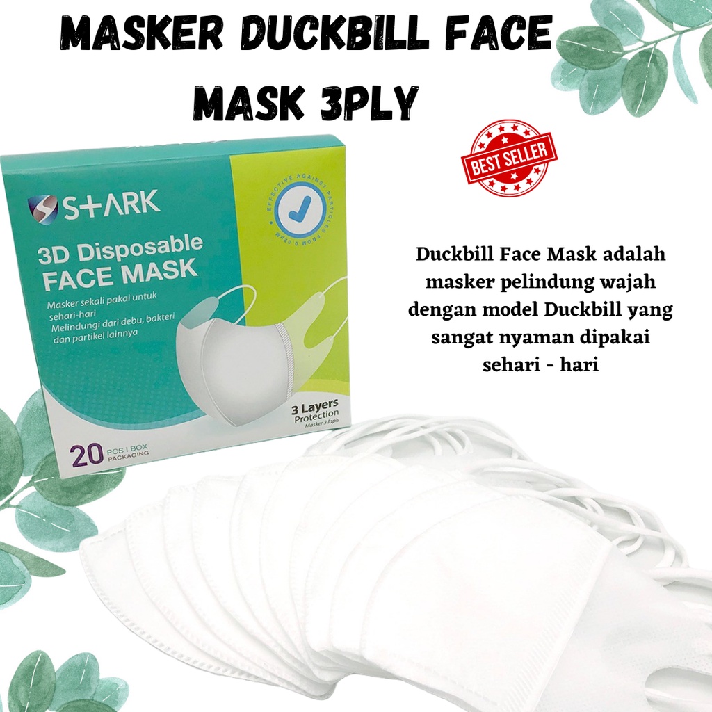 TERLARIS!!! Masker Duckbill Earloop 3ply / Lembut Kualitas Premium Tidak Sesak Isi 1 Box 50pcs