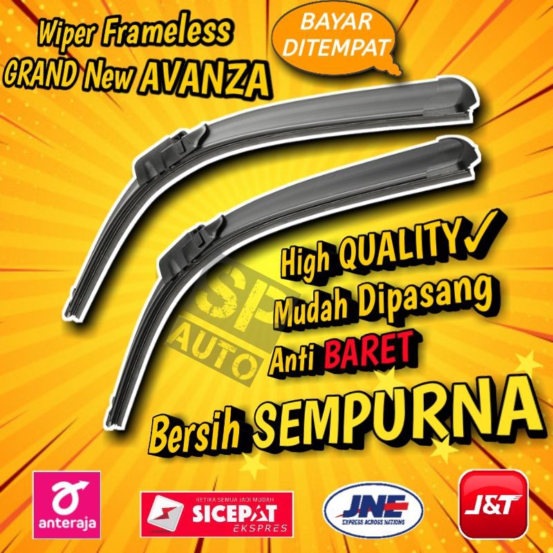 Wiper Kaca Mobil Frameless 2 PCS - Toyota Grand New Avanza 2017 - 2020 Wifer Banana SH210