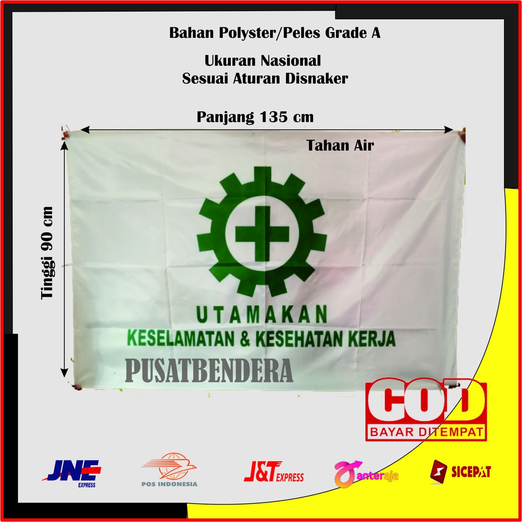 Jual Bendera K3 Standar Depnaker 135 X 90 Cm Indonesia Shopee Indonesia