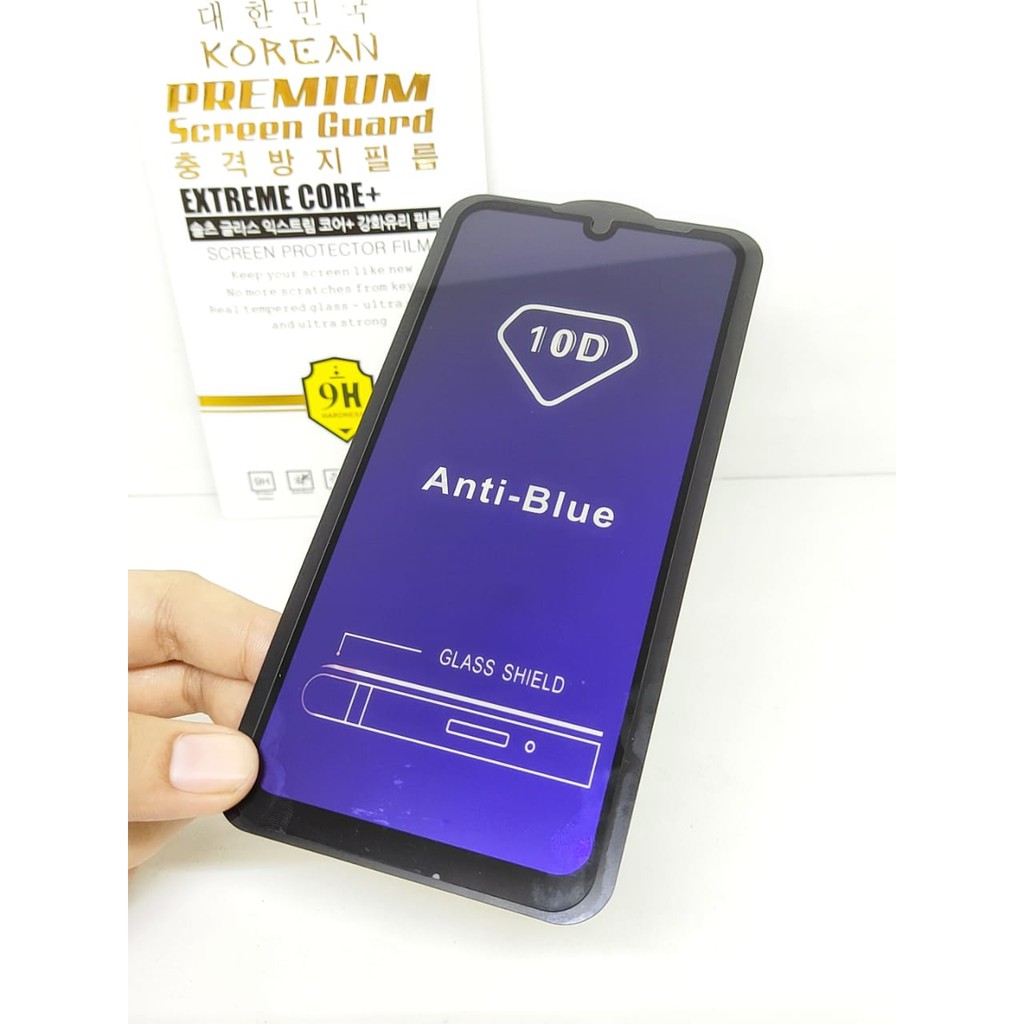 KOREAN Blue Ray 10D Redmi Note 7 6.3 inchi Tempered Glass FULL GLUE ANTI RADIASI