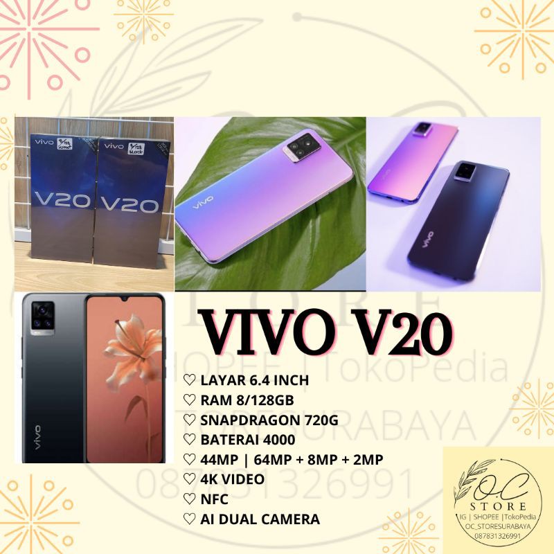 HP VIVO V20 NFC RAM 8/128GB TERMURAH GRATIS ONGKIR