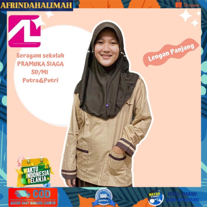

{TERBARU} Seragam Sekolah Baju Pramuka Siaga SD/MI Lengan Panjang Putra&Putri - 6