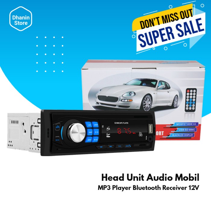 Tape Tip Tipe Audio Mobil Car Head Unit Single Din Mp3 Player Aux Usb Radio Bluetooth 12 Volt Murah