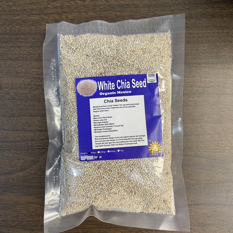 Organic White Chia seed Meksiko 100Gram / Chia seed PUTIH