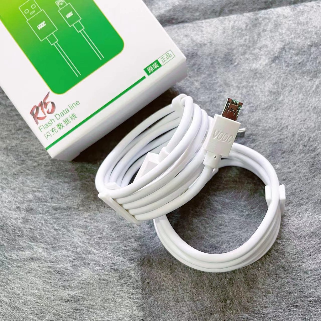 【1087-R15】(GROSIR) KABEL OPPO VOOC/SUPERVOOC FAST CHARGING 2.4A MICRO USB TIPEC USB QUICK CHARGING