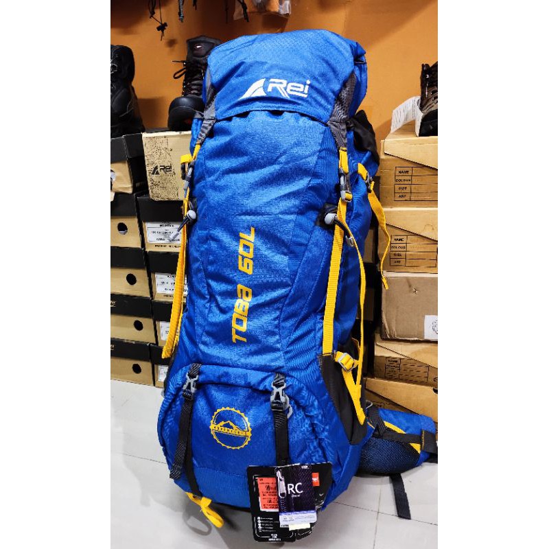 Tas Carrier Rei Toba 60L Original 100% Tas Gunung Rei Original+Raincover