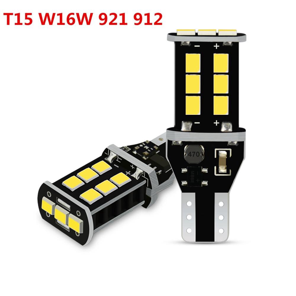 1pcs Lampu Led W16W T15 2835 Smd Canbus Error 921 912 W16W Dc12V Warna Putih Untuk Mundur Mobil