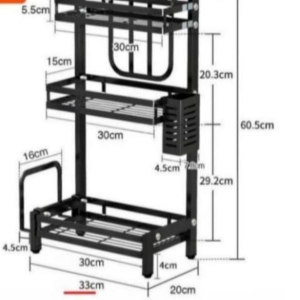 Hot Sale Rak Bumbu besi 3 susun / Rak piring wastafel / Rak seperti IKEA .,