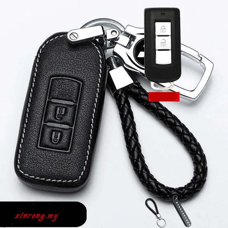 Cover Kunci remote Mobil keyless Bahan Kulit Untuk Mitsubishi Outlander Lancer ASX / Triton / Xpander