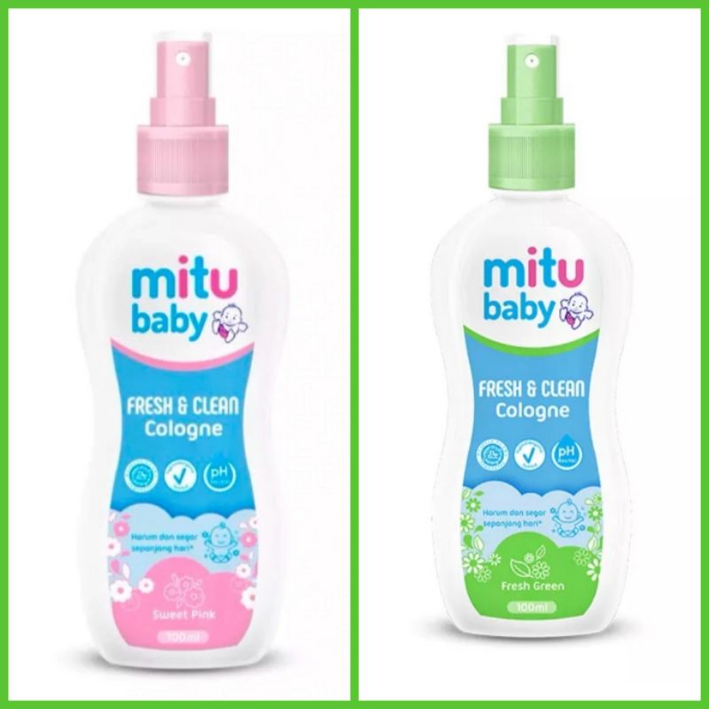 100 ml mitu baby fresh and clean cologne 100ml 50 ml 100gr fresh green mitu sweet pink/parfum bayi