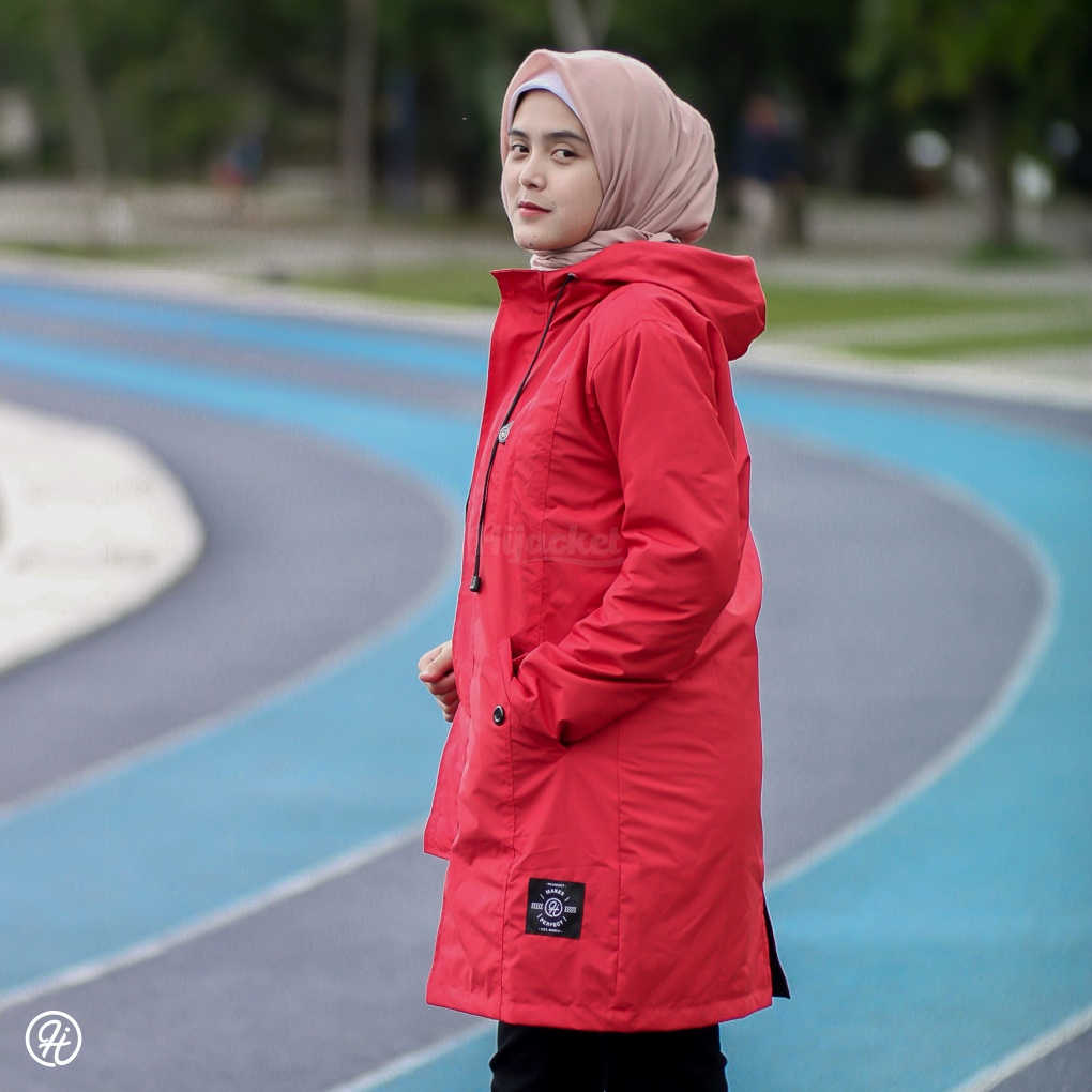 ✅BEST SELLER✅ Jaket Parka Wanita Muslimah Waterproof - Hijaket Ixora Anti air Hijaket Hijab Hijaber-6