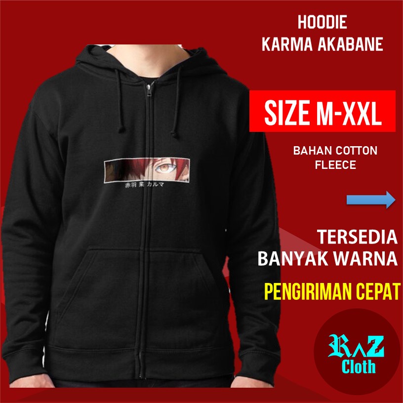Karma Akabane Anime Assassination Classroom Hoodie Cowok Jacket Hodie Pria Sweeter Hoodie Oversize