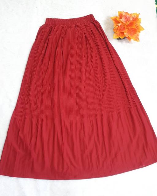 Rok Plisket Dewasa Premium Bahan Mouscrep