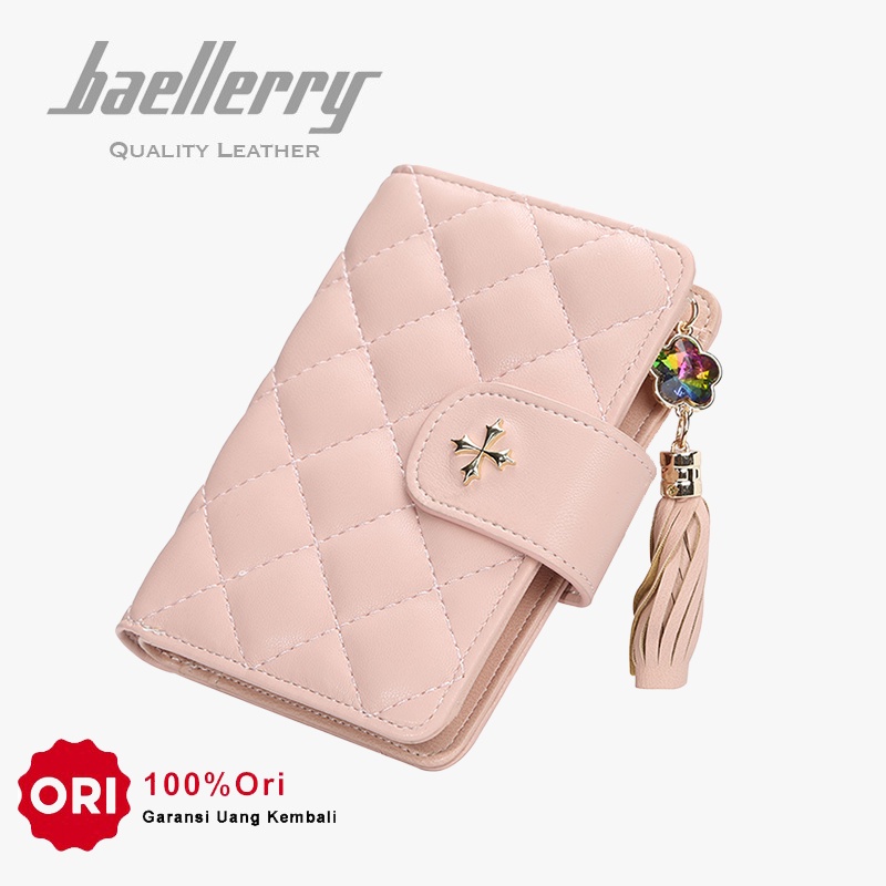 BAELLERRY N1815 Dompet Wanita Dompet Pendek Lipat Dompet Kartu Wanita Bahan Kulit PU Leather Premium WATCHKITE WKOS