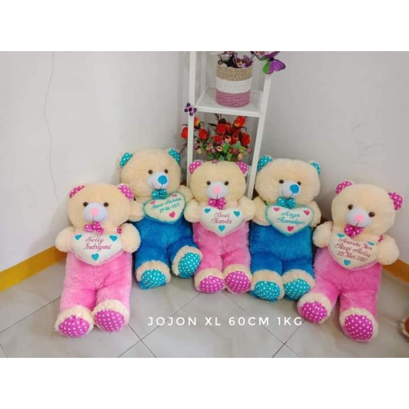 boneka teddy bear jojon XL ukir nama