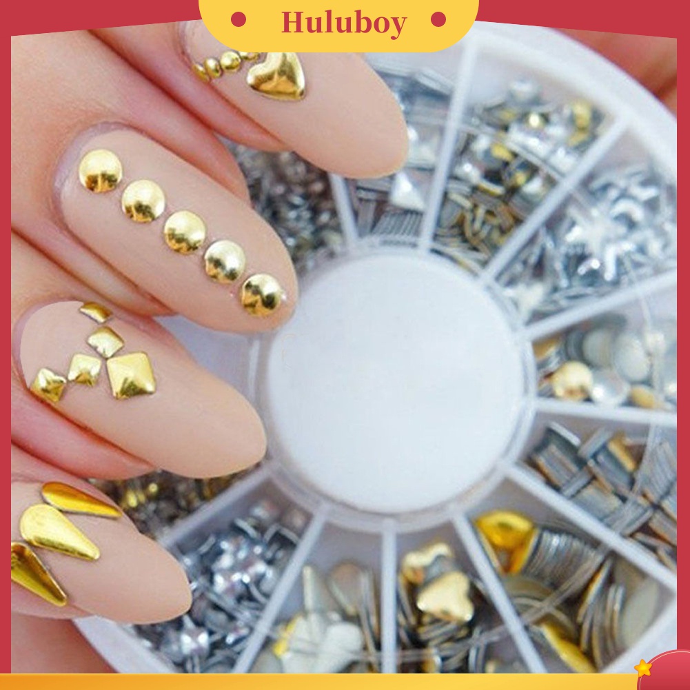 Huluboy Huluboy♡ Roda Isi Manik-Manik Kuku Bentuk Bintang Warna Warni Berkilau Untuk DIY Manicure