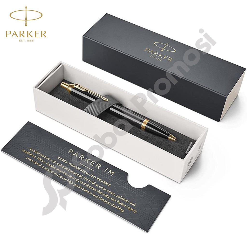 

Parker IM Black Gold Trim Ballpoint + Free Grafir Nama + Garansi
