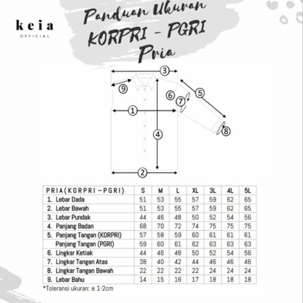 Dijual Baju Batik PGRI  Lapis Furing PNS JUMBO 4L 5L - PRIA 5L Murah