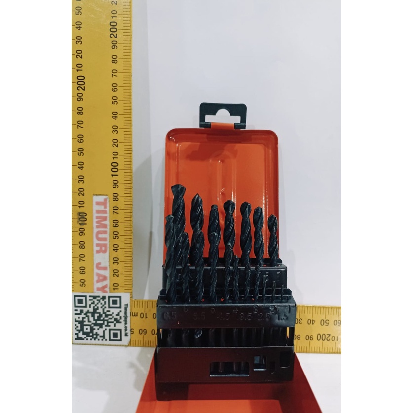 MERAH Mata Bor Besi Set 25 Pcs HSS Twist Drill Bit 1 - 13 mm sm mollar