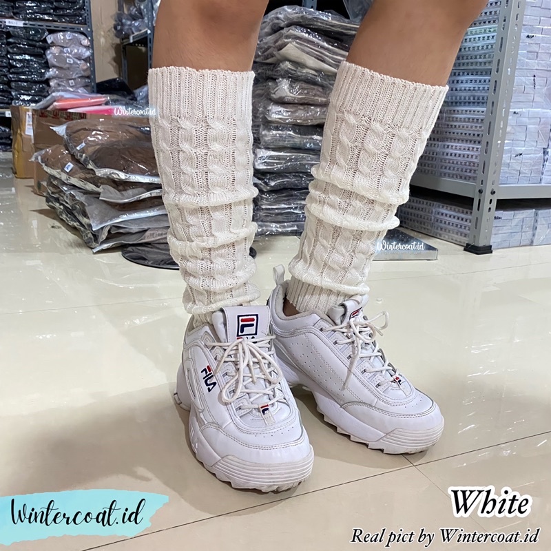 Kaos kaki musim dingin import jepang cewek harajuku leg warmer winter women rajut hangat cosplay