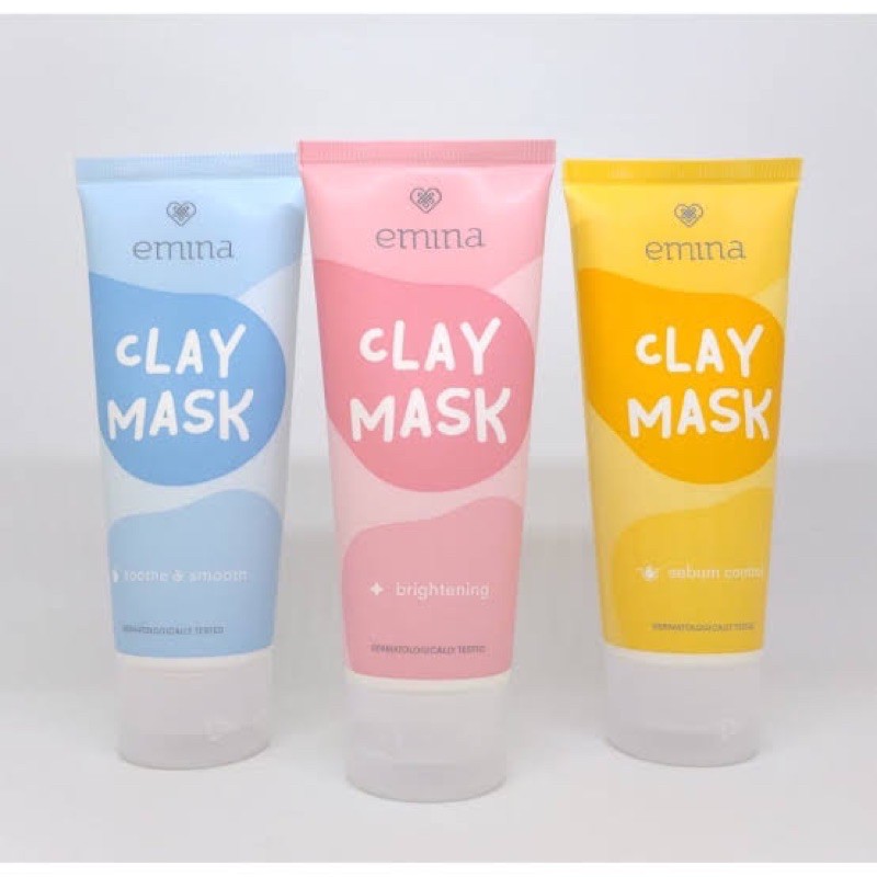 60 ml - emia clay mask sebum control - emina clay mask tube