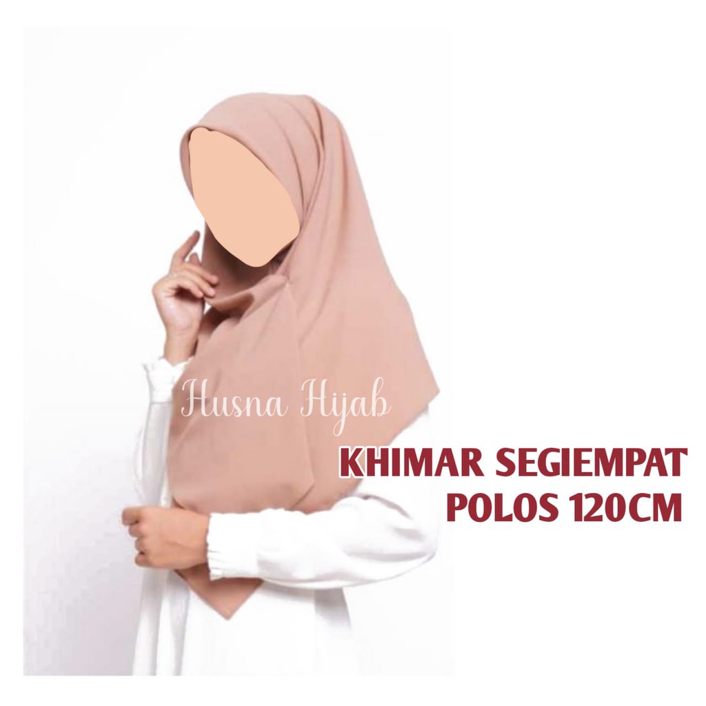 [HUSNA HIJAB] Khimar Segi Empat Polos Wolfis 120CM / Jilbab Segi Empat Polos Wolfis 120CM / Kerudung Segi Empat