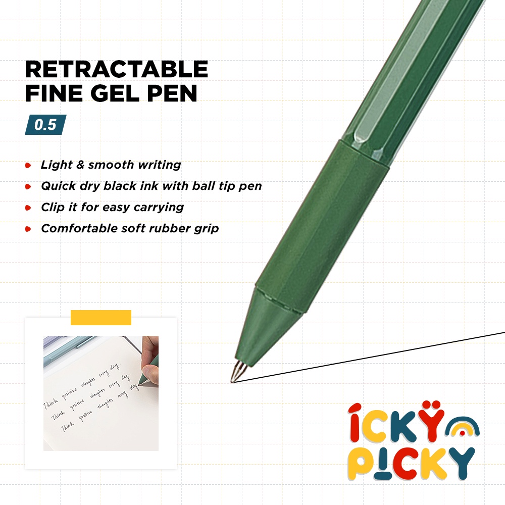 

[ickypicky] Deli Nusign Pulpen Gel Cetekan Tinta Hitam 0.5 mm NS559 | Retractable Fine Gel Pen