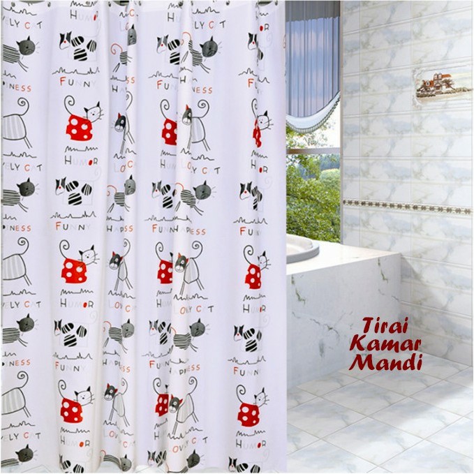 Tirai Kamar Mandi Anti Air Cats Gorden Korden Selambu Kelambu Mandi