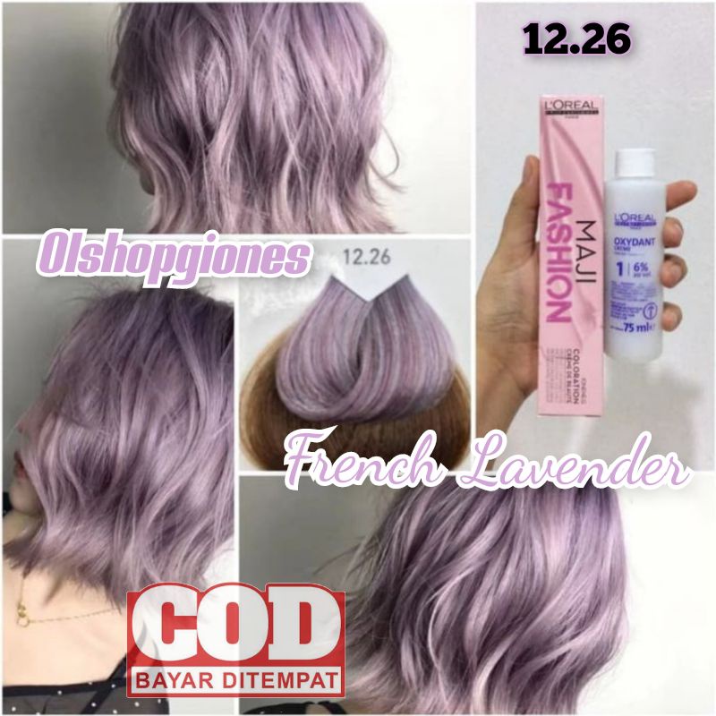 Cat Loreal MAJILIFT 12.26 + OXYDANT CAMPURAN CAT RAMBUT LOREAL paris majirel majifasion lavender