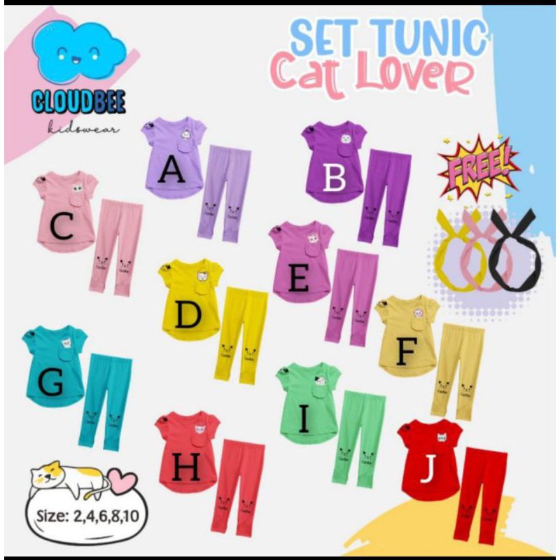 Set Tunik Cat Lover Cloudbee