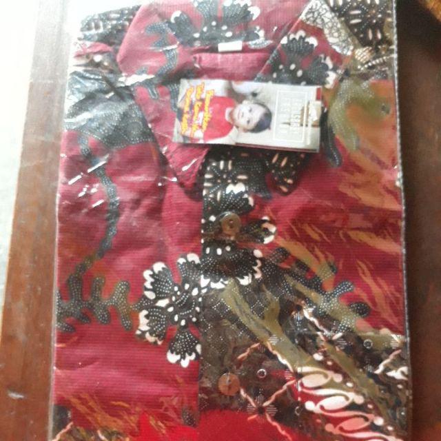 Hem Kemeja Batik Anak Bagus Motif Keren Merah Bg2522 Adem Halus