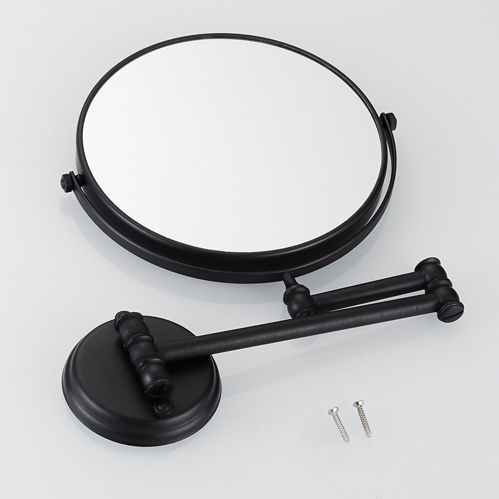 Matte Black Finish 8 Inch Solid Brass Bathroom Vanity Mirror Folding Wall Mount Makeup Double Side Shopee Indonesia