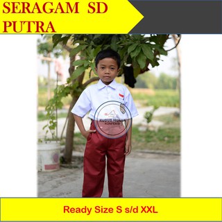  Baju  Seragam  Sekolah Merah  Putih  SD  Putra Cowok Shopee 