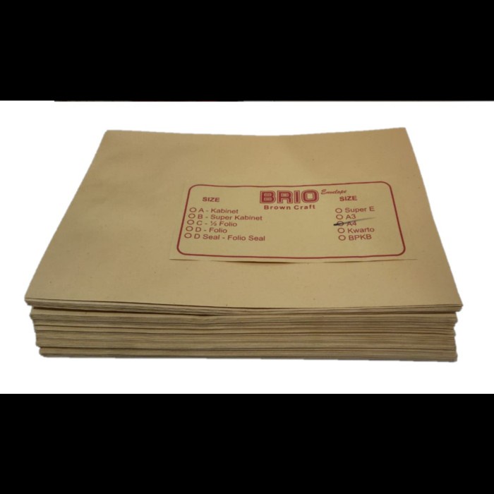 

Dijual Amplop Coklat Brio Ukuran A4 Limited
