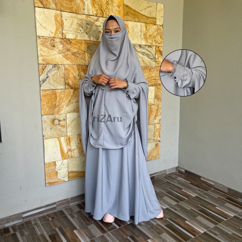 Gamis syari set cadar basic set syari by riZAru Original